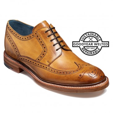 goodyear welted højdeforøgende dress sko - hævet hæl sko - brun håndmalet vingespids brogue sko 7 CM