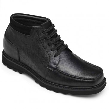 CHAMARIPA højde stigende støvler til mænd høje herrestøvler sort læder arbejdsstøvler 9 cm