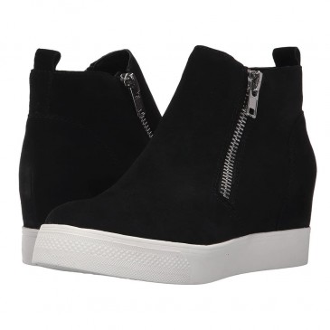 Chamaripa women high top hidden custom wedge sneakers 7 CM / 2.76 Inches-black