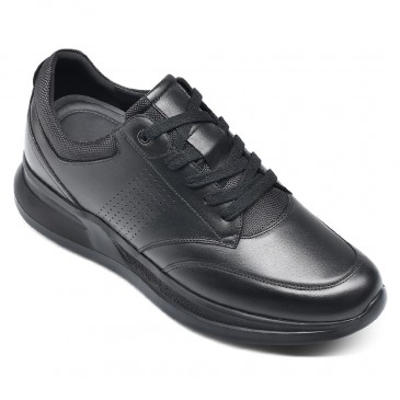 Skjulte højhælede sko - Sneakers til at øge højden - Sorte Casual Sneakers til mænd 7 CM