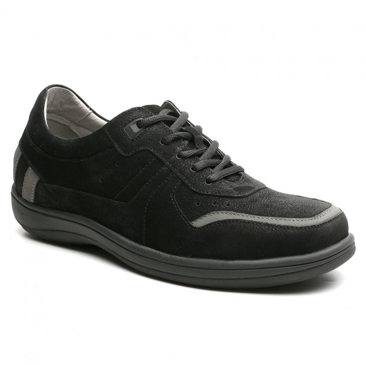 6CM/2,36 pouces Hauteur Chaussures décontractées noires pour hommes chaussures à talon caché