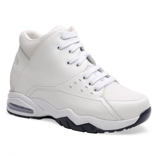 Augmenter la hauteur de la hauteur des chaussures de sport, augmenter la hauteur de la taille Sneakers White Men Taller Shoes 9.5CM