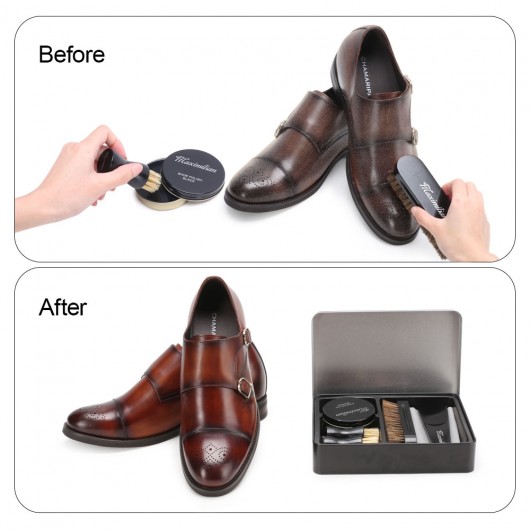 CHAMARIPA Kit de cirage pour chaussures en cuir professionnel et kit d'entretien pour hommes et femmes