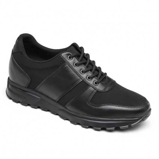chaussures grandissantes pour homme - chaussures de sport surélevées chaussures à talons hauts pour hommes en cuir noir 7 CM Plus Grand