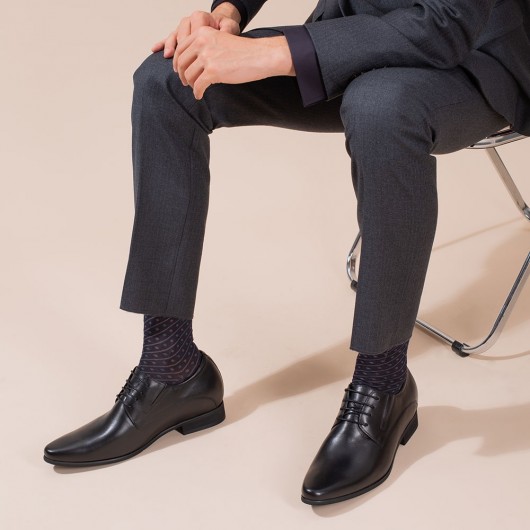 Chaussure rehaussante de couleur Noir pour homme Tolonnette Grandissante 8 CM Plus Grand