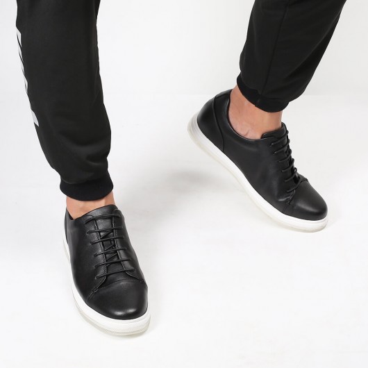 chaussure rehaussante - Chaussures augmentant la hauteur Sneaker Ascenseur Baskets à talons cachés occasionnels noirs 5 CM Plus Grand