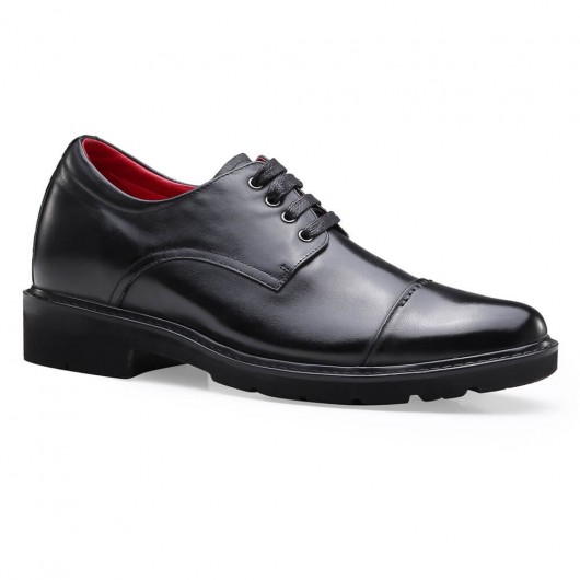chaussures formelles d'augmentation de la hauteur des hommes à talons hauts, habillées chaussures noires oxfrod hauteur Chaussures croissantes 7 CM