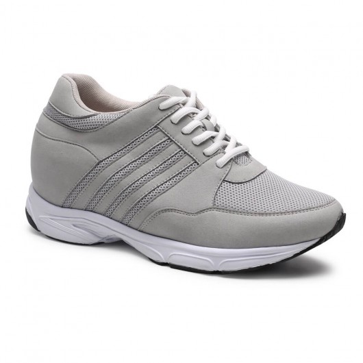 hauteur grise augmentant talon caché hommes chaussures de sport chaussures 8,5 cm