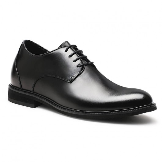 hommes noirs à talons hauts chaussures habillées augmenter la hauteur formelle chaussures 6 cm