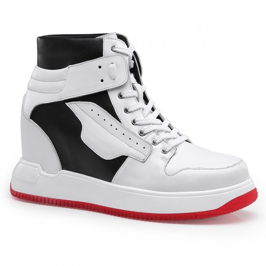 Hauteur augmentant Sneakers Sneakers pour hommes qui ajoutent la hauteur chaussures de sport à lacets blanc haute hauteur 10 cm