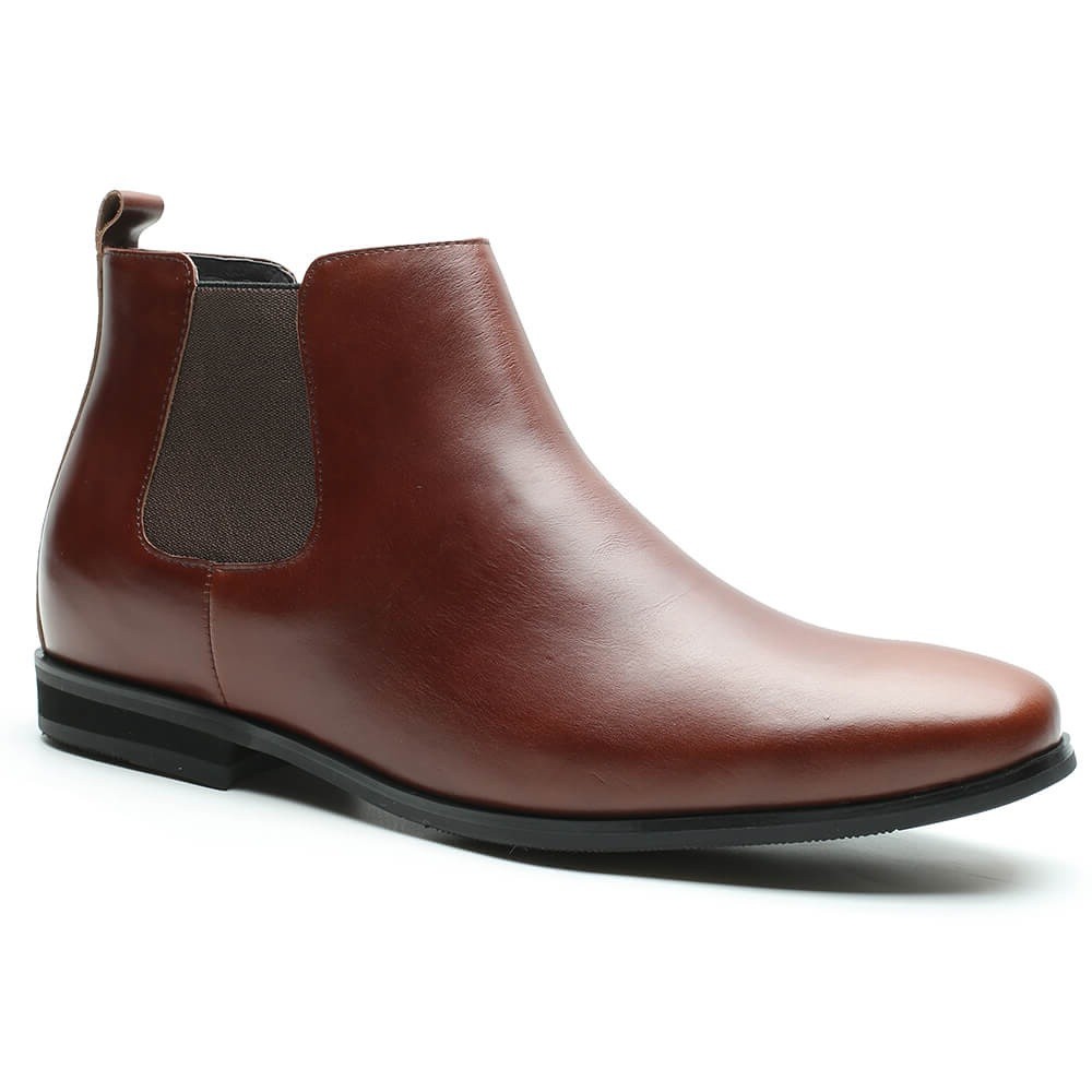 Bottes Pour Hommes Hautes Bottes D Augmentation De Hauteur Pour Hommes Bottes Chelsea Brunes 7 Cm