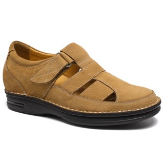 Yellow Suede Leather Shoes Lifts Sandal