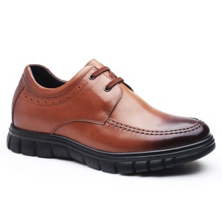 Business Casual Elevator Shoes Leather Men Lifting Shoes to Get Taller 7CM / 2.76 Inches