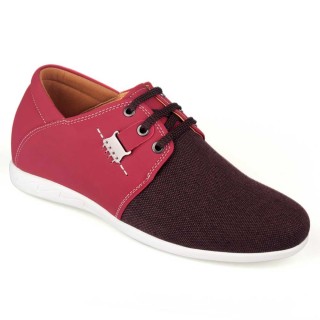 Casual Rose Red Suede Leather lifts shoes 