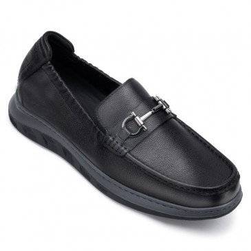 chaussures haute homme - chaussure homme talon invisible - chaussures casual rehaussantes noires 6 CM