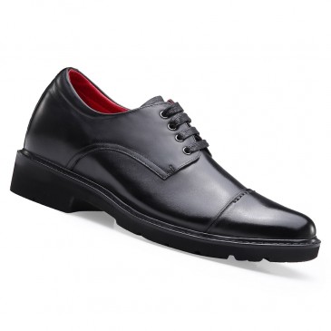 chaussures formelles d'augmentation de la hauteur des hommes à talons hauts, habillées chaussures noires oxfrod hauteur Chaussures croissantes 7 CM
