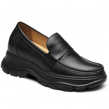 CHAMARIPA chaussures rehaussantes femme - basket compensée - noir chaussures mocassins 8 CM Plus Grand
