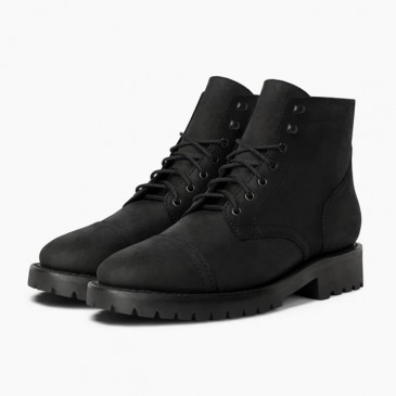 chaussures hautes homme - bottes pour hommes noires personnalisées de luxe fabriquées à la main 7CM