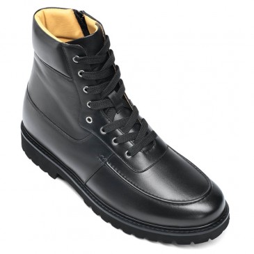 Chaussure Talon 8CM - Chaussure Homme Avec Talon - Bottes Décontractées Noires 8CM