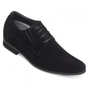 Hauteur chaussures en daim noir caché chaussures à talons hauts hommes habillées 8 cm