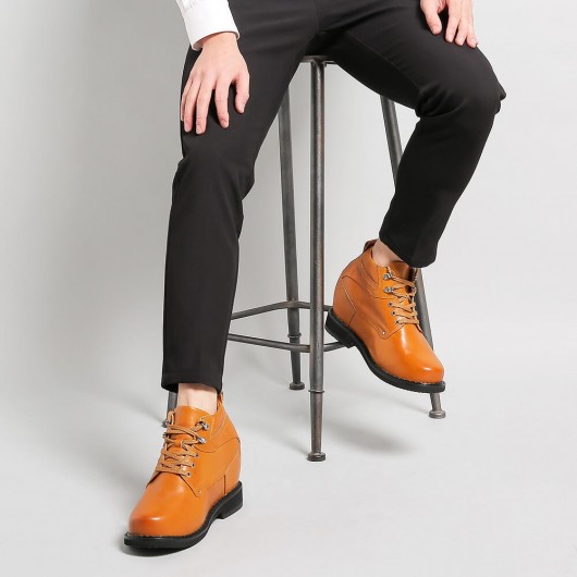 Zapatos marrónes que los hombres se vean más altos - Botas Altas para Hombre - 14 CM Más Alto