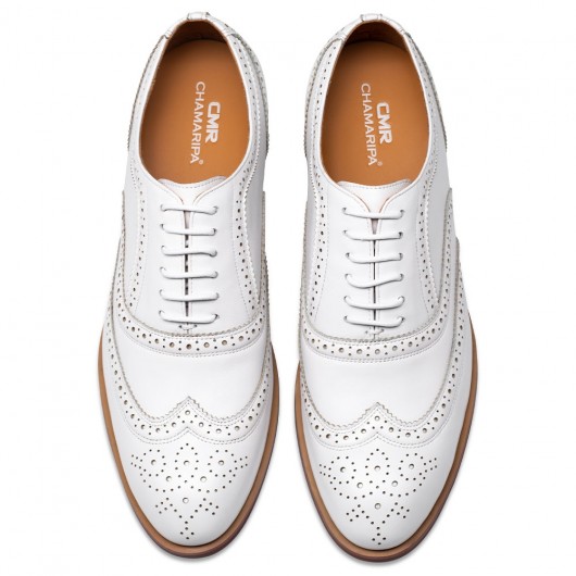 zapatos con plataforma hombre - zapatos hombre alzas - boutique personalizzate ala bianca classiche oxford 7 CM