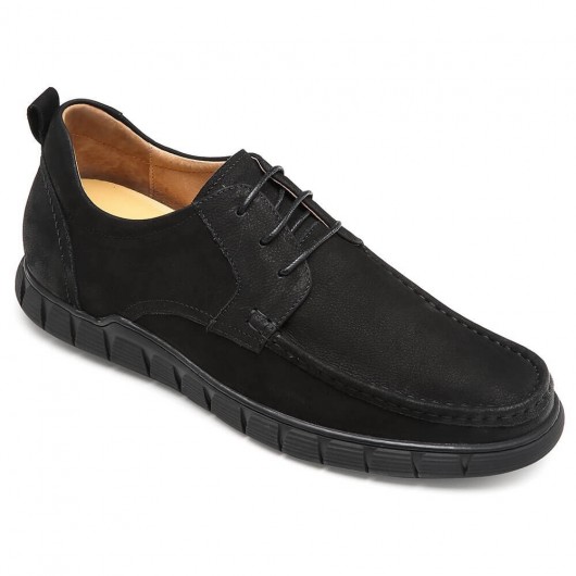 CHAMARIPA zapatos de aumento de altura para hombres zapatos diarios de cuero negro más altos 6 CM