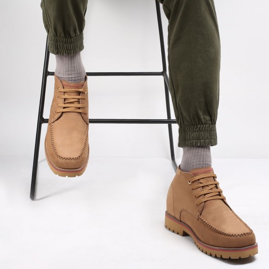 CHAMARIPA zapatos alzas hombre - alzas para zapatos - marrón botas de montaña 9 CM Más Alto