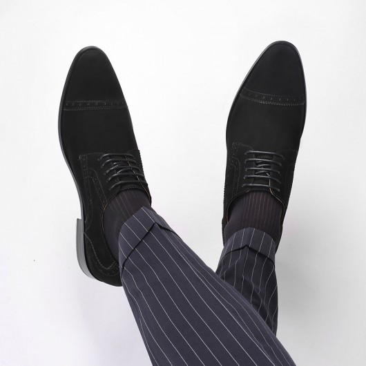 CHAMARIPA zapatos con alza hombre - zapatos de vestir hombre altos - negro Zapatos de vestir 8 CM Más Alto