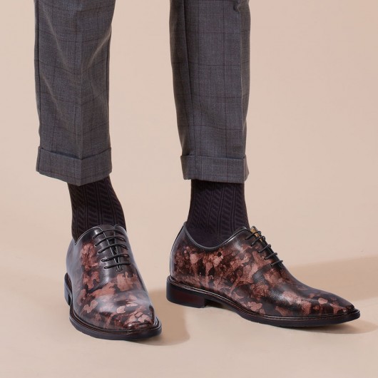zapatos con tacon para hombre zapatos hombre con alza - Camuflaje Pintado A Mano Corte Entero Oxfords