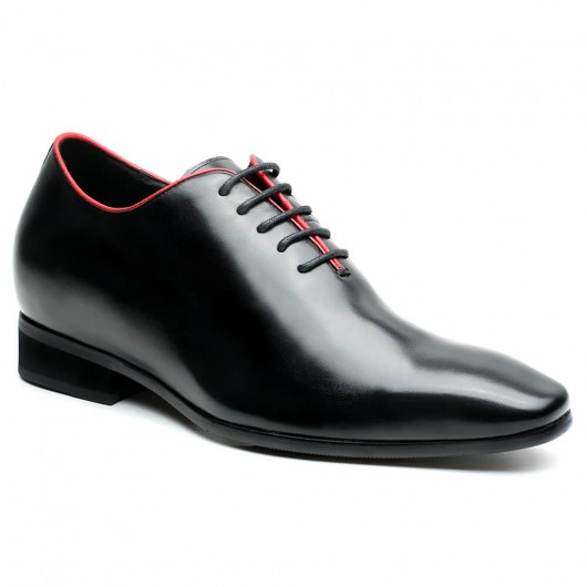 elevar zapatos para hombres zapatos de altura extra de 7 CM zapatos de vestir de aumento de altura negro