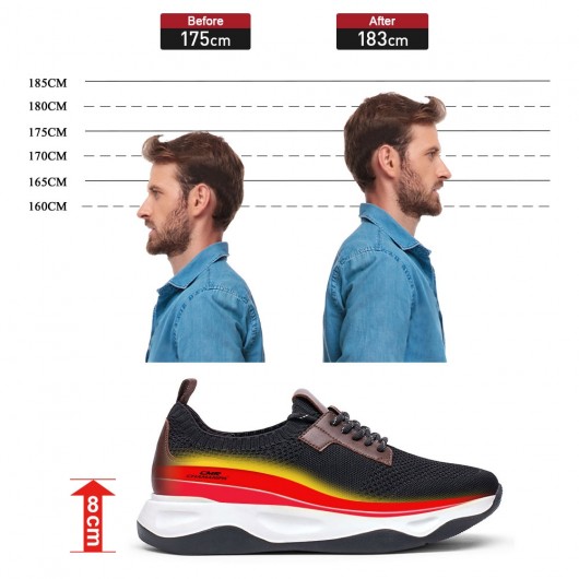 zapatos con alzas hombre - informal al aire libre zapatos de tacon alto para hombres 8CM