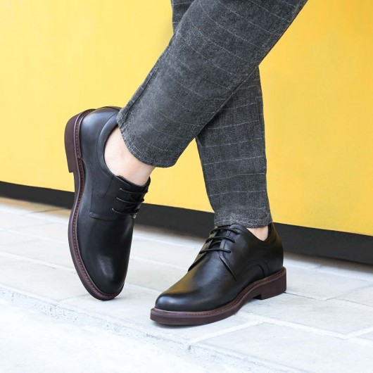 Zapatos de vestir de tacón alto para los hombres - Zapatos negros de altura - 7 CM Más Alto