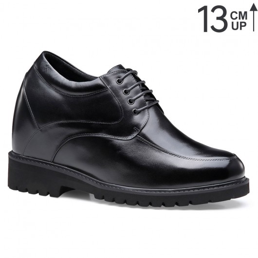 Zapatos Con Alzas Para Hombres Negros - Zapatos de Tacón Alto que le dan una Altura - 13 CM Más Alto