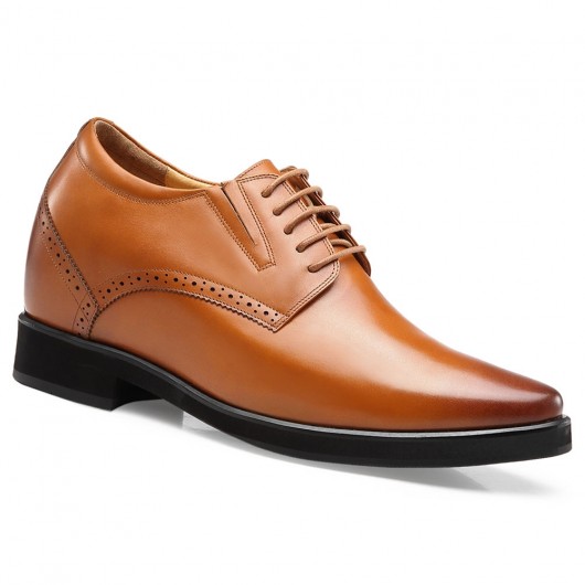 Zapatos de tacón escondido marrónes - zapatos de hombre más comodos para hombres - 10 CM Más Alto