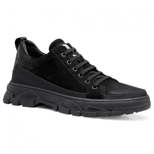 Chamaripa Zapatos de aumento de altura para hombres Zapatillas elevadoras Zapatillas deportivas negras 5 CM