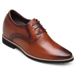 Zapatos de tacón escondido marrónes - de hombre más comodos para hombres 10 CM Más Alto