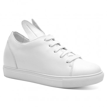 zapatos blancos del aumento de la altura para las zapatillas de deporte de la plataforma de las mujeres zapatos ocultados del talón 8 CM /3.15 pulgadas