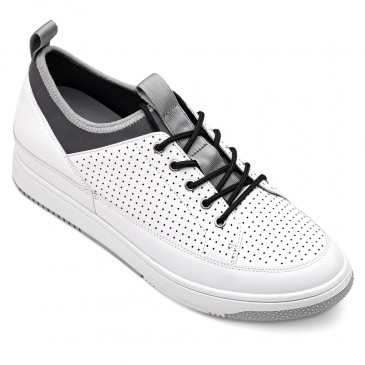 zapatos con alzas hombre - zapatos para hombre que aumentan estatura - zapatos blancos casuales para levantar altura 6 CM