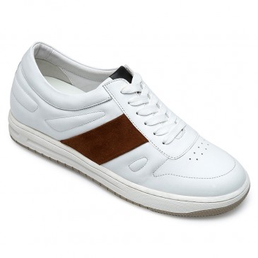 CHAMARIPA zapatos para ser más altos - zapatillas de deporte casuales de becerro / gamuza - blanco - 6 CM más alto