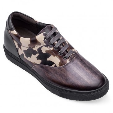 zapatos altos para hombres - zapatos hombre alzas - zapatos con alzas artesanales en piel pátina gris 6 CM