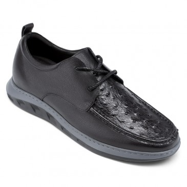 zapatos plataforma hombre - zapatos de altura - mocasines casuales negros para hombre 6 CM