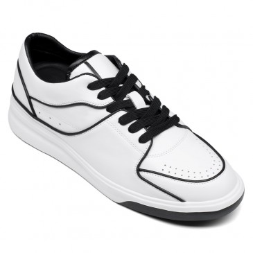 zapatos alzas hombre - zapatos con alzas para hombres - zapatillas blancas casuales para hombre 6CM
