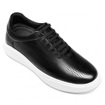zapatillas con alzas - zapatos de altura - zapatillas de deporte casuales negras transpirables para hombres 7 CM