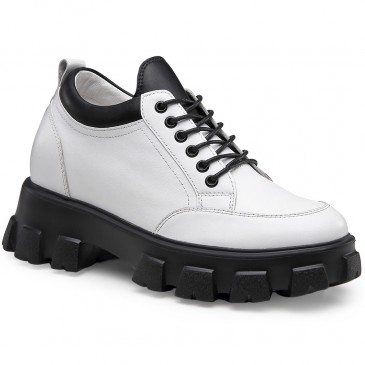 Chamaripa zapatos oxford gruesos blancos con plataforma de mujer 10 CM Más Alto
