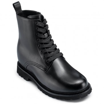 Zapatos Con Alzas Hombres - Zapatos Altos Para Hombre - Botas Casual Negras 8 CM
