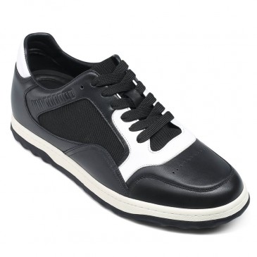 calzado con alzas hombre - zapatos de tacon alto para hombres - Zapatillas negras con estilo 5 CM