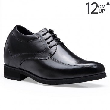 Zapatos Vestir de tacón alto para hombres - Zapatos que le dan altura Negros - 12 CM Más Alto