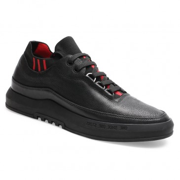 Zapatos Con Alzas Para Hombres - Zapatos de tacón alto ocultos para hombres Zapatos casuales con cordones Negro 5CM Más Alto