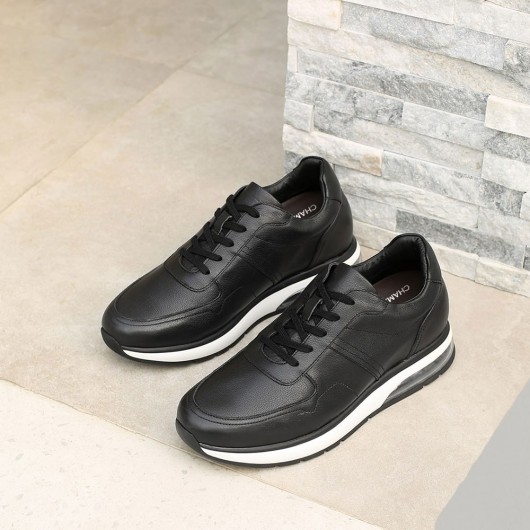 CHAMARIPA وسادة هوائية لزيادة الأحذية للرجال أحذية رياضية سوداء تجعلك أطول 8 سم